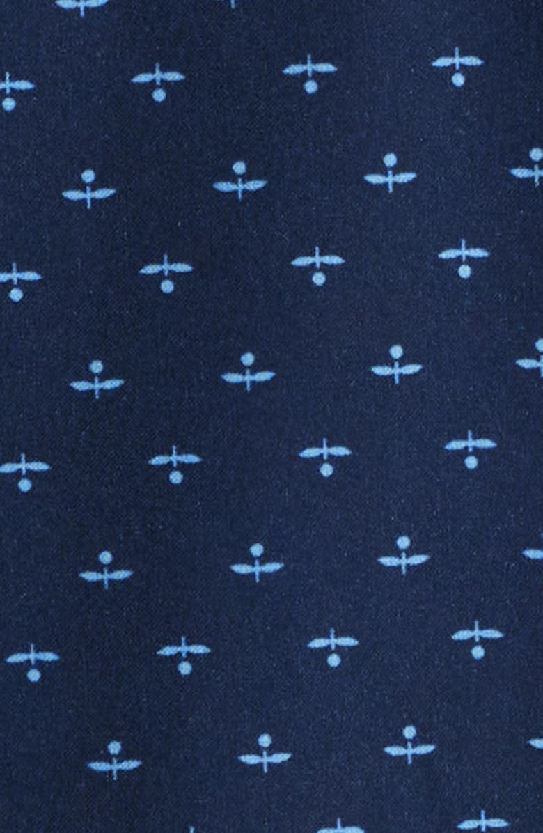 Mizzen+Main Leeward Trim Fit Neat Short Sleeve Button-Up Shirt, Alternate, color, Navy Dotted Leaf