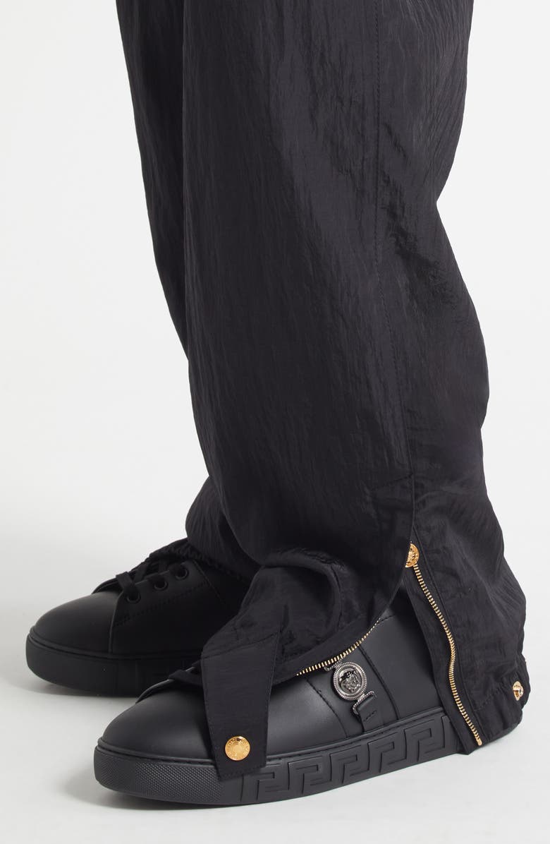 Versace Crushed Nylon Joggers, Alternate, color, Black