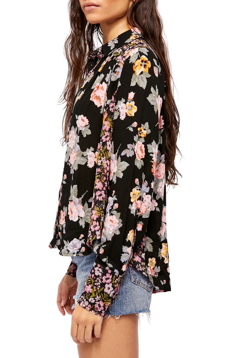 Free People Hold On to Me Floral Long Sleeve Blouse, Alternate, color,
