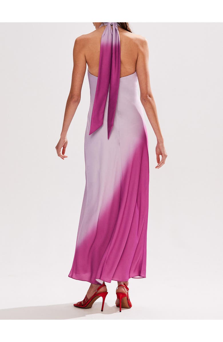 Ro&Zo Margot Print Halter Neck Dress, Alternate, color, Pink