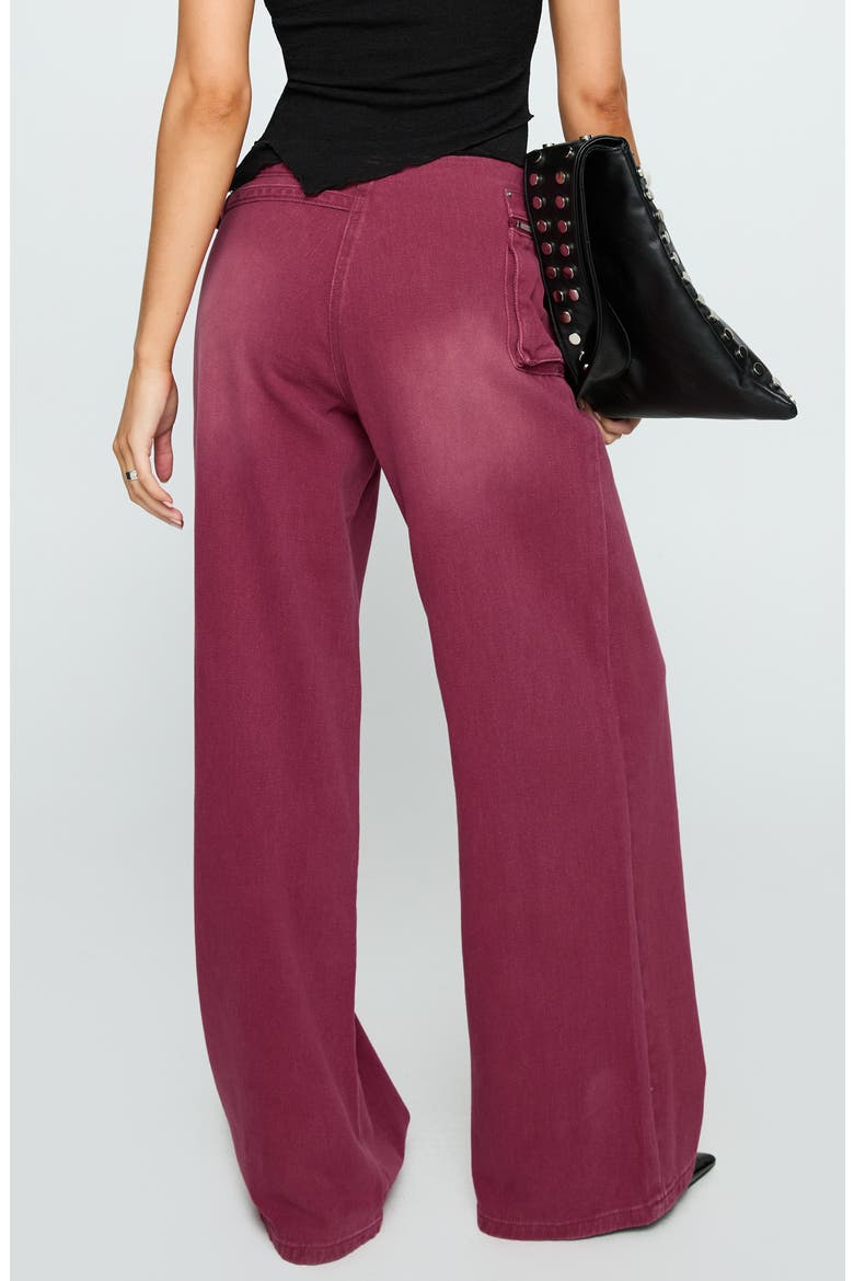 Paltrow Low Rise Wide Leg Cargo Jeans, Alternate, color, WASHED BURGUNDY