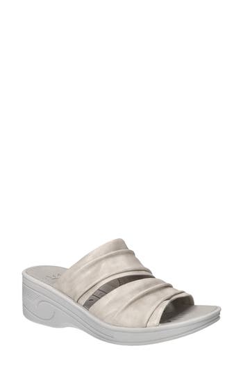 Shop Easy Street Seeker Ruched Sandal In Silver