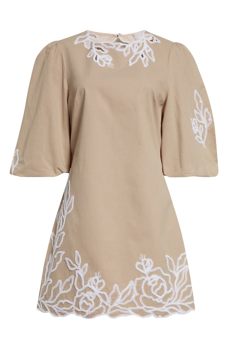 Cinq à Sept Trailing Peonies Aura Cotton Dress, Alternate, color, 