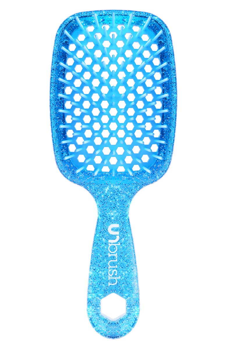 UNbrush Detangling Hair Brush Pastel Collection, Alternate, color, Glitter/ Sapphire Blue