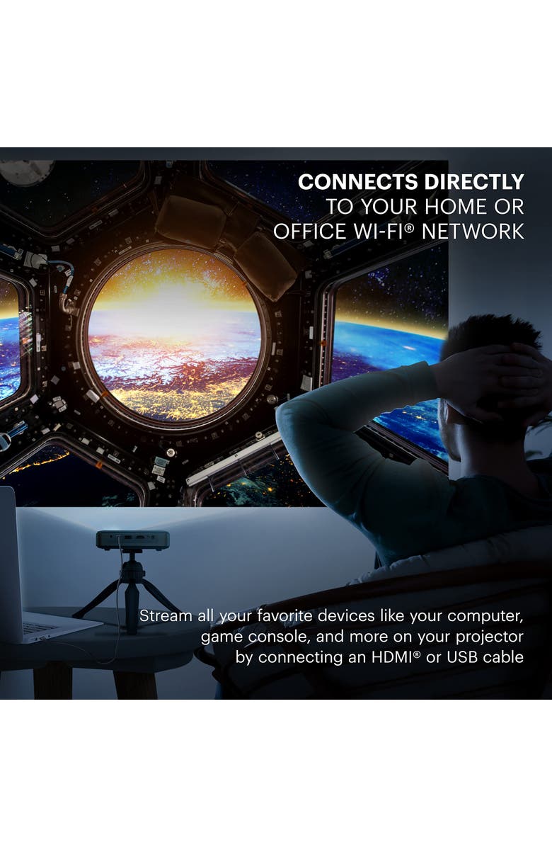 Kodak Luma 400 Smart Projector, HD Portable Pico Projector with Wi-Fi, Bluetooth
Tripod, Alternate, color, White