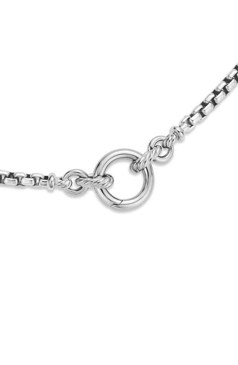 David Yurman Smooth Amulet Vehicle Box Chain Necklace in Sterling Silver, 3.6mm, Alternate, color, Silver