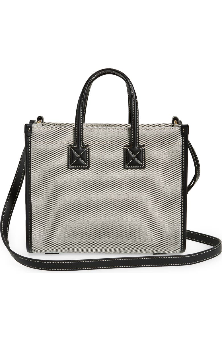 Burberry Mini Freya Horseferry Logo Canvas Tote, Alternate, color,