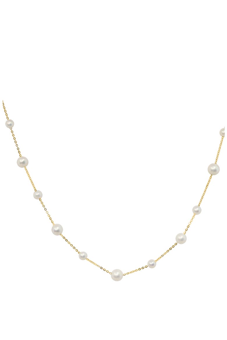 Freshwater Pearl Station Necklace, Main, color, WHITE
