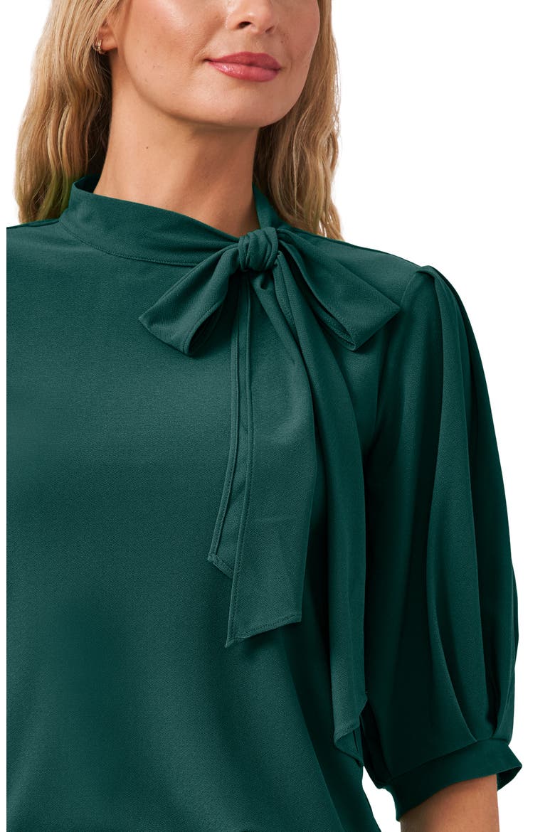 Bow Knit Top, Alternate, color, DARK FOREST GREEN