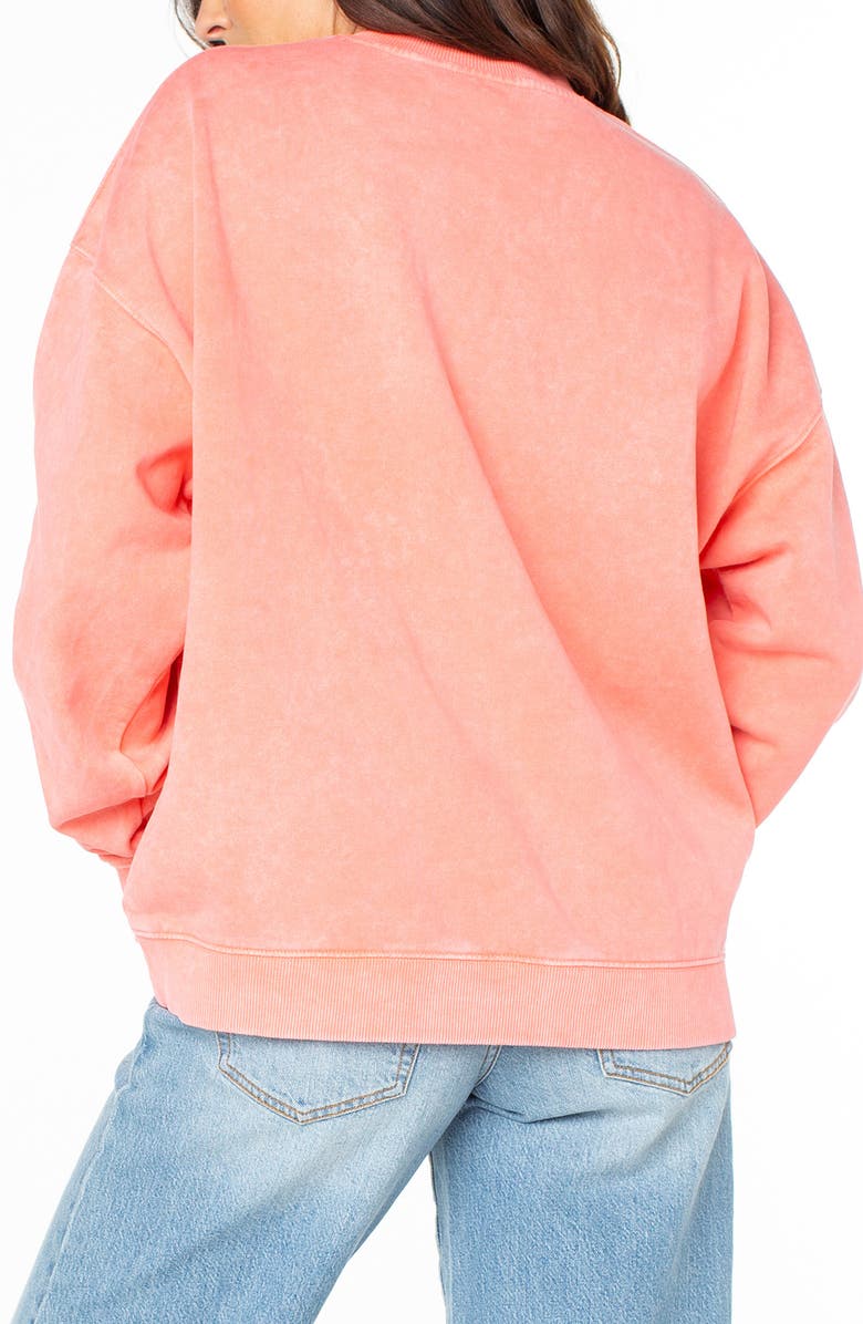 Roxy Line-Up Playa Oversize Graphic Sweatshirt, Alternate, color, Sugar Coral Solid