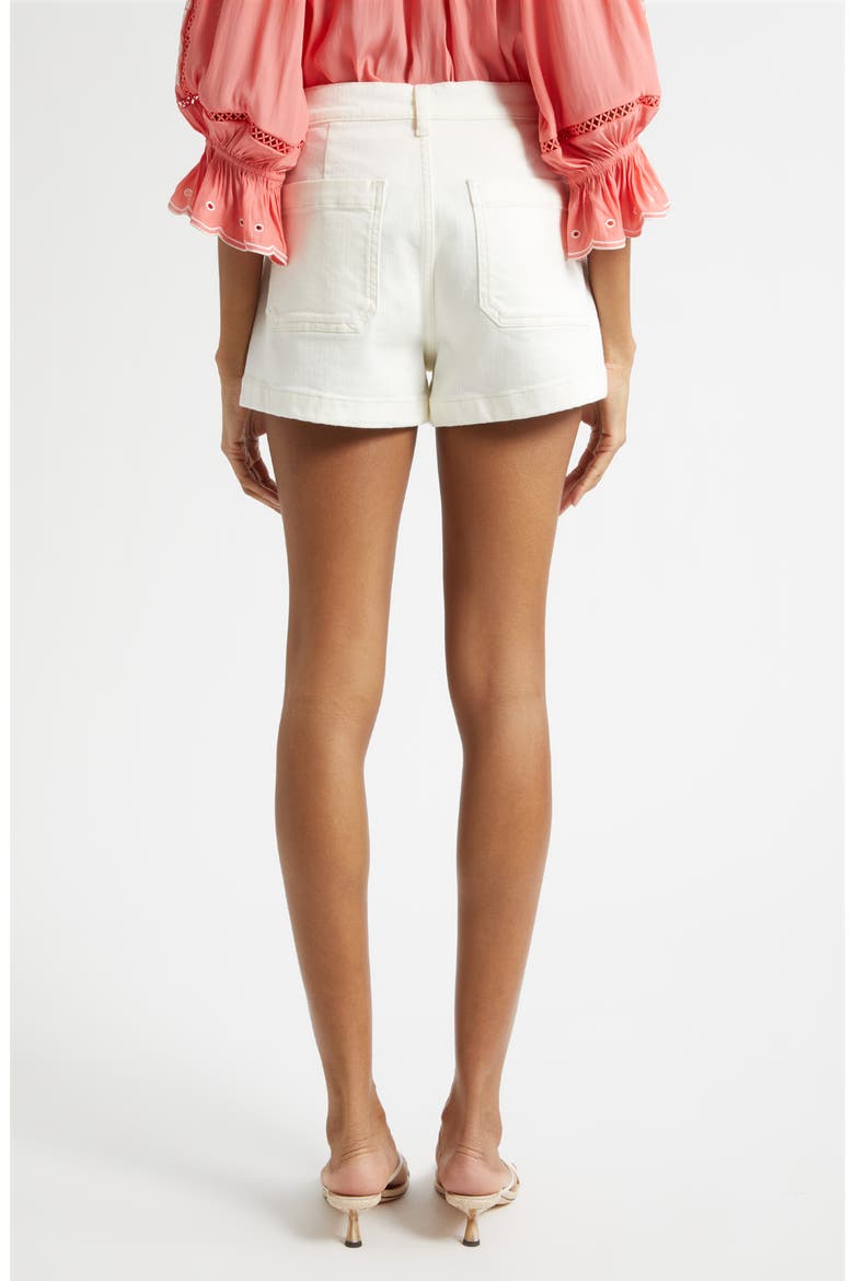 Cindy High Waist Denim Shorts, Alternate, color, WHITE