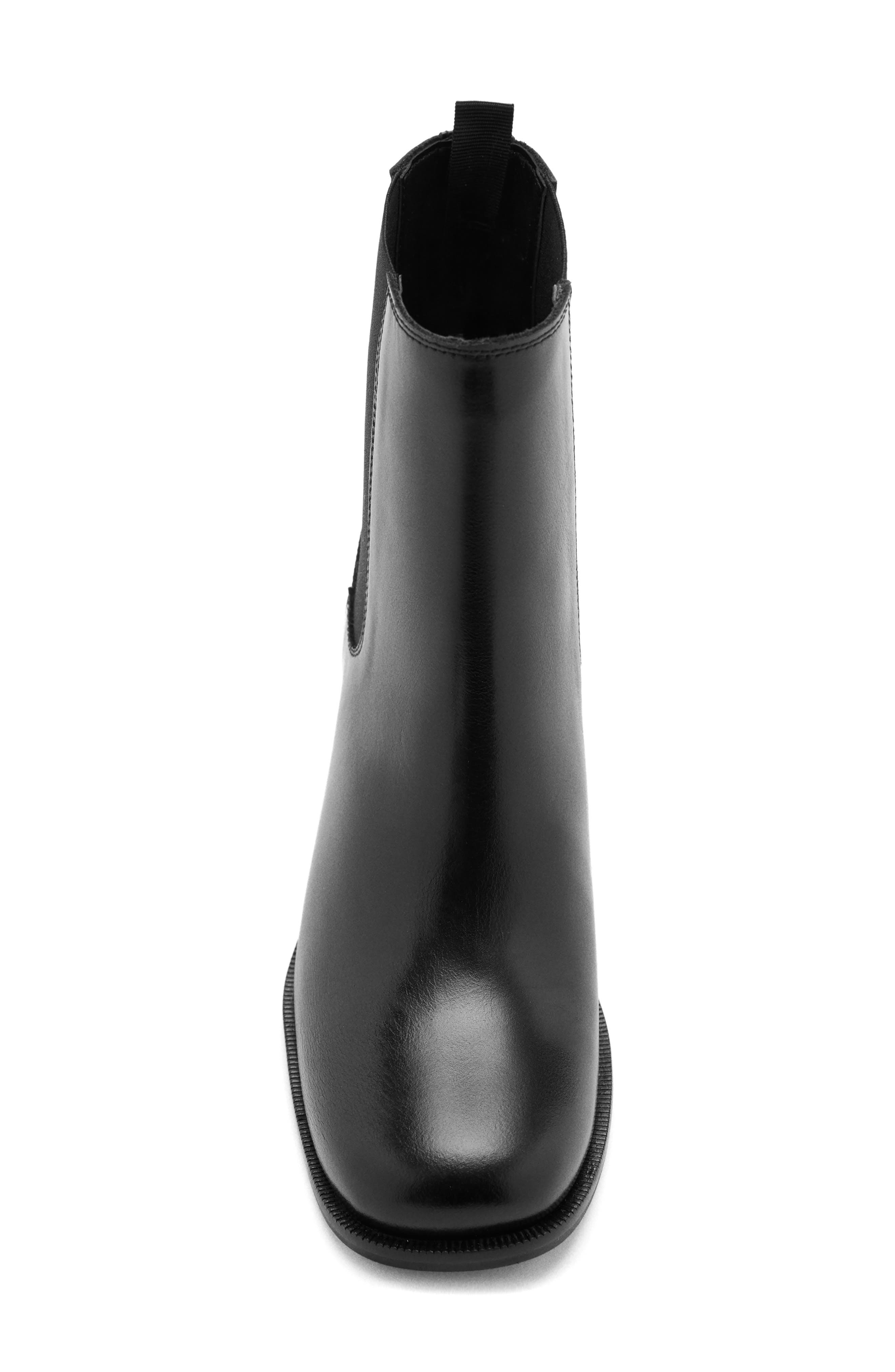 Leather Ankle Boot, Alternate, color, BLACK