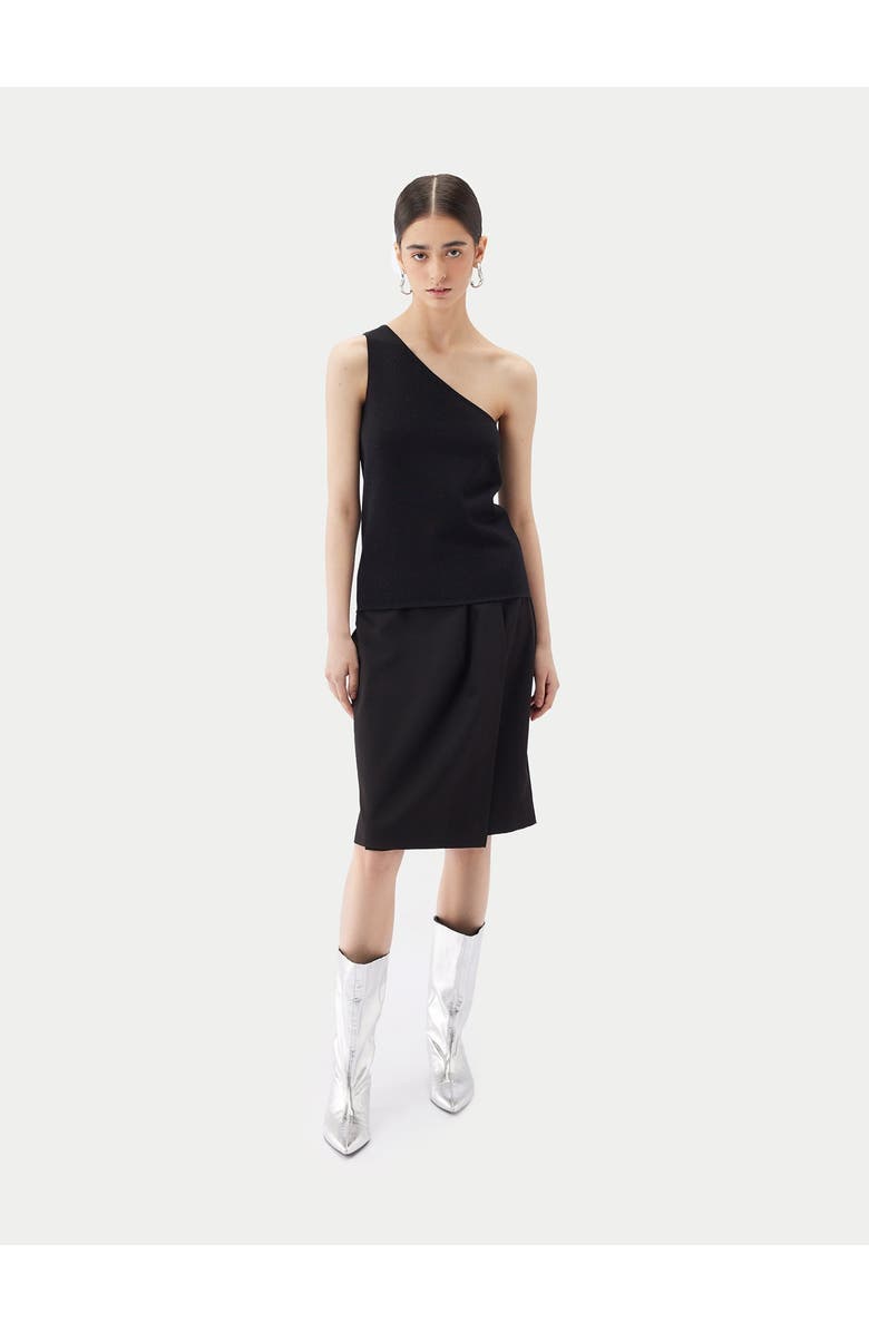 GOBI Mongolian Cashmere Cashmere Silk Sleeveless Asymmetric Top, Alternate, color, Black