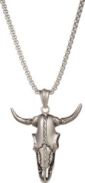 EYE CANDY LOS ANGELES Men's Bull Head Pendant Necklace