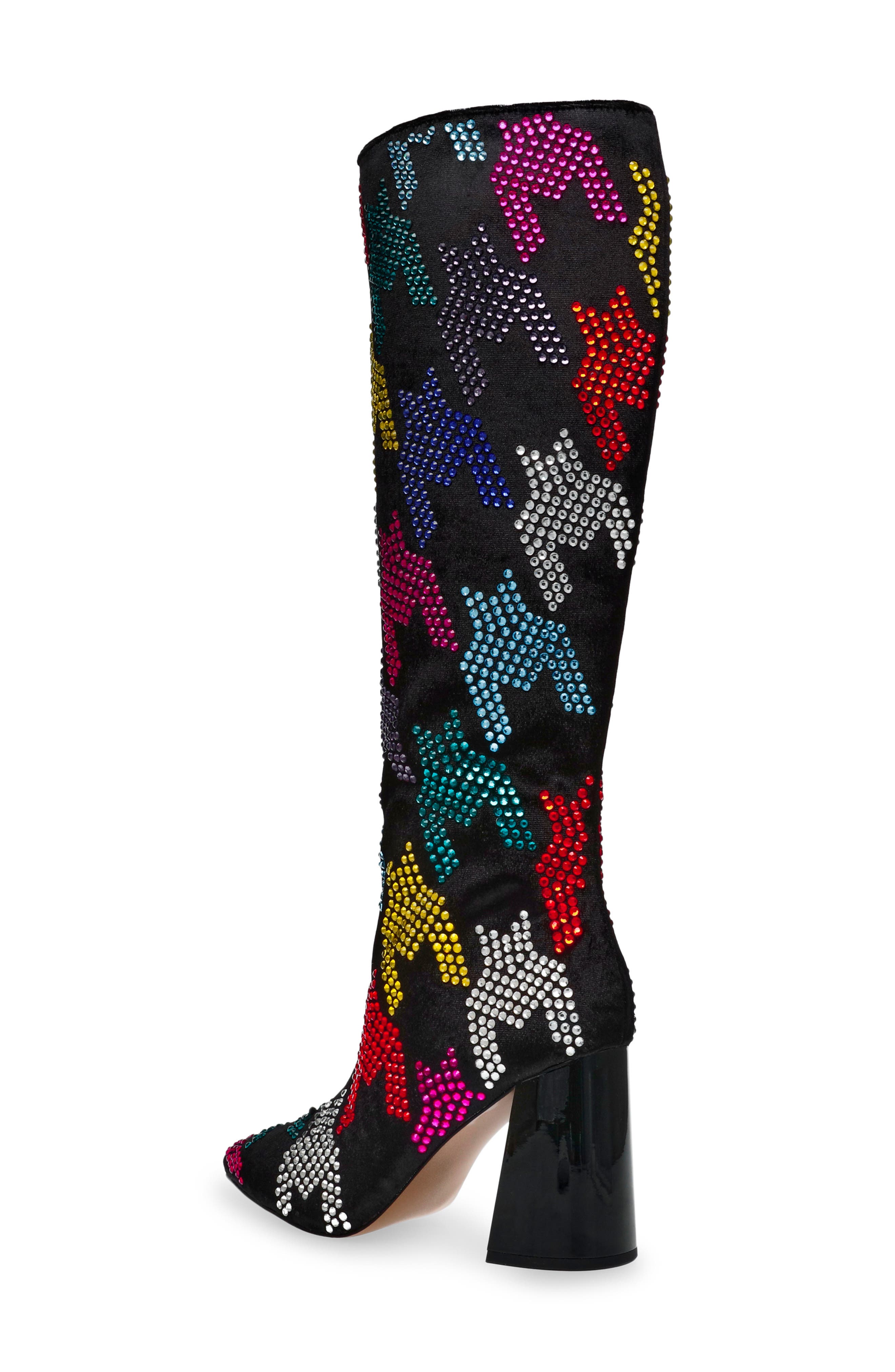 Naomy Pointed Toe Knee High Boot, Alternate, color, BLACK MULTI