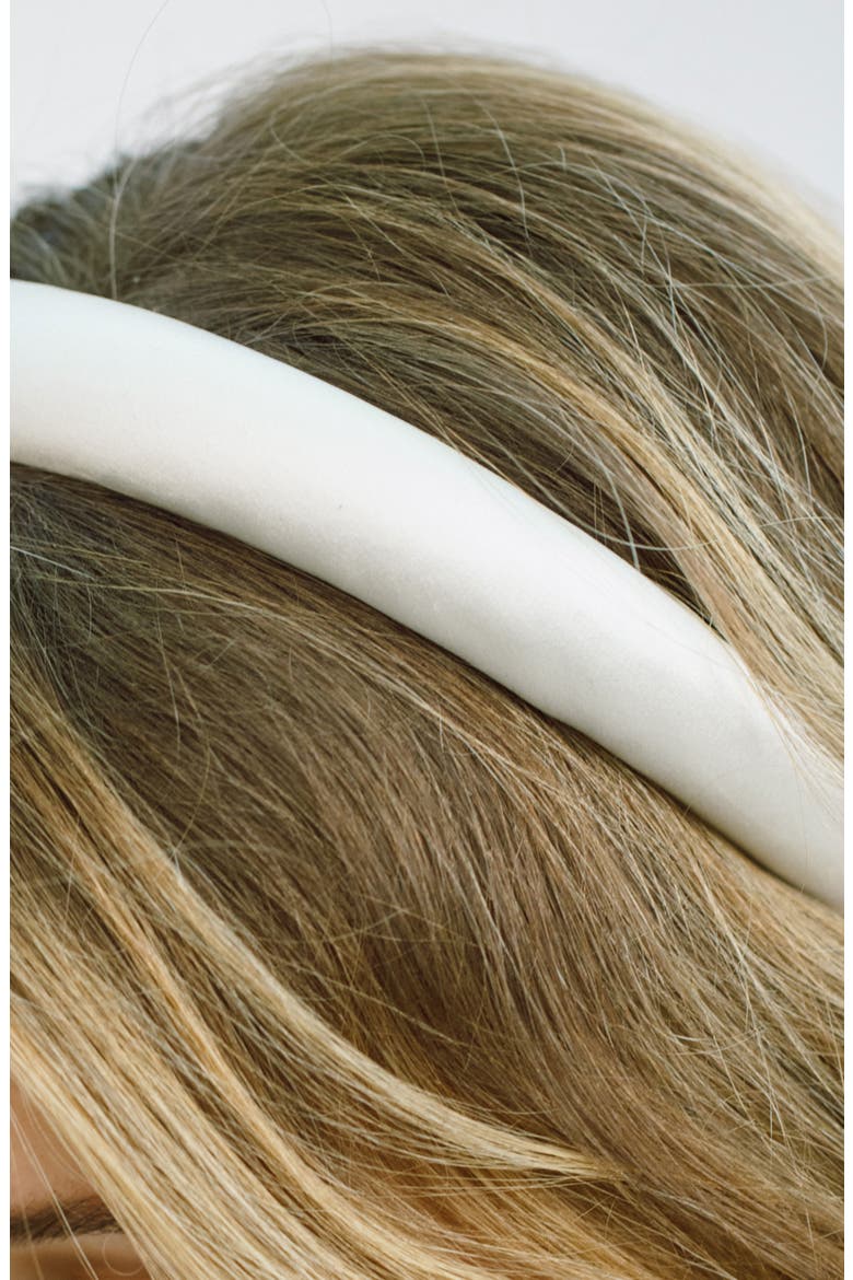 Tori Hammered Silk Headband, Alternate, color, CREAM