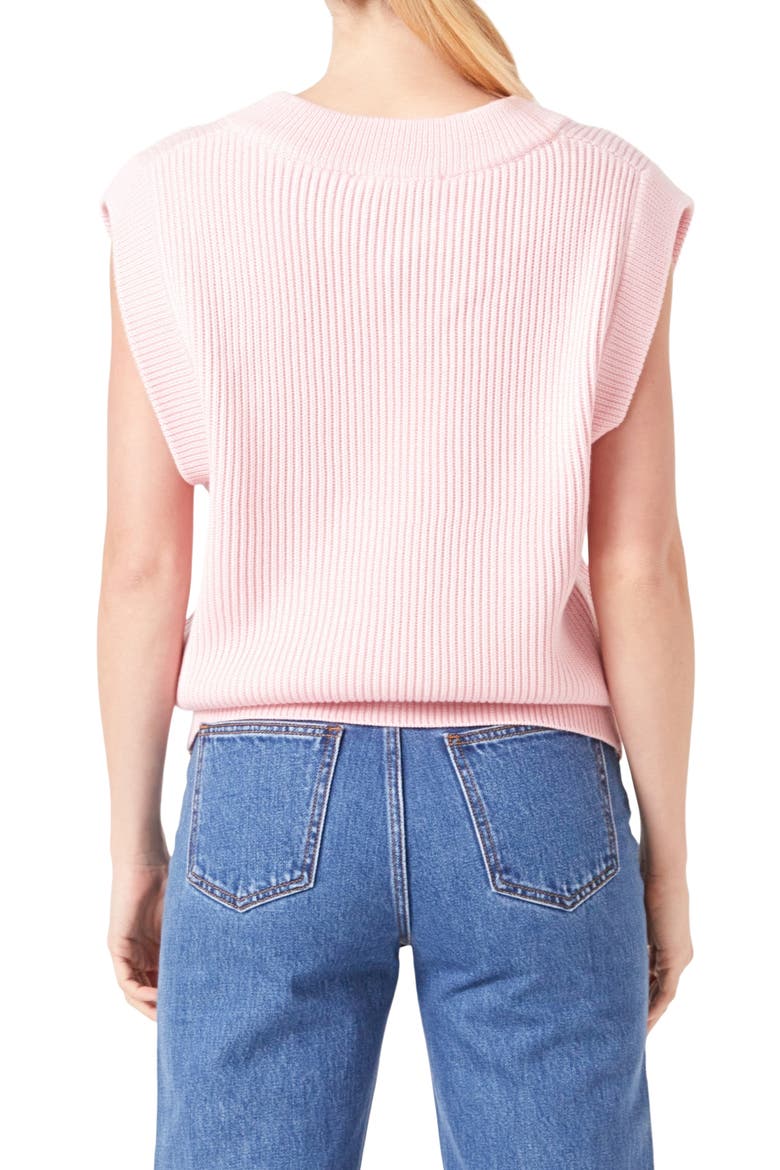 Throw On Sweater Vest, Alternate, color, PINK