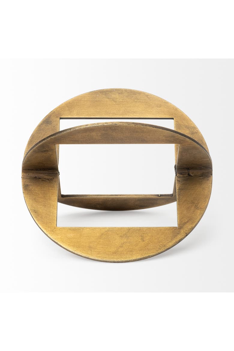 Cusco I Geometric Decorative Object, Alternate, color, Metallic Gold