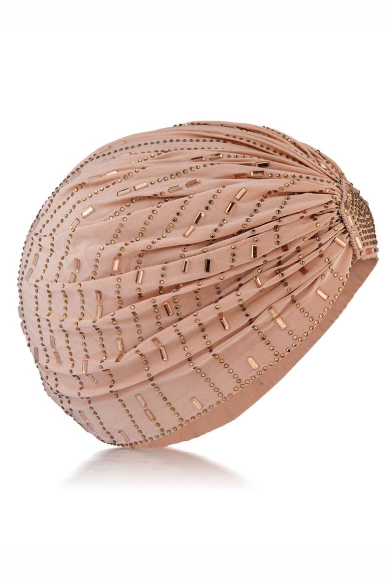 Sahara Glow Crystal Headwrap, Main, color, Beige