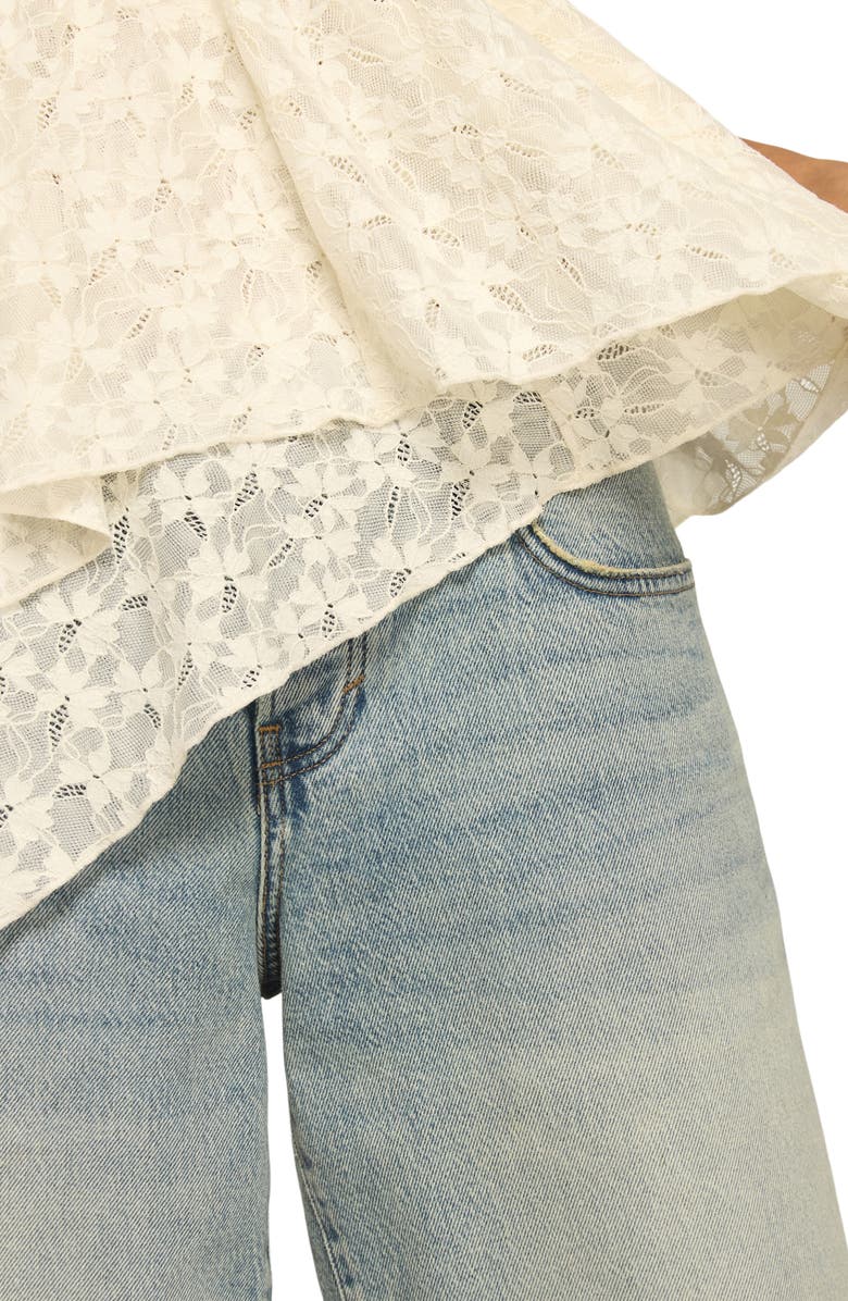Lucky Brand Flutter Sleeve Lace Top, Alternate, color, Tofu