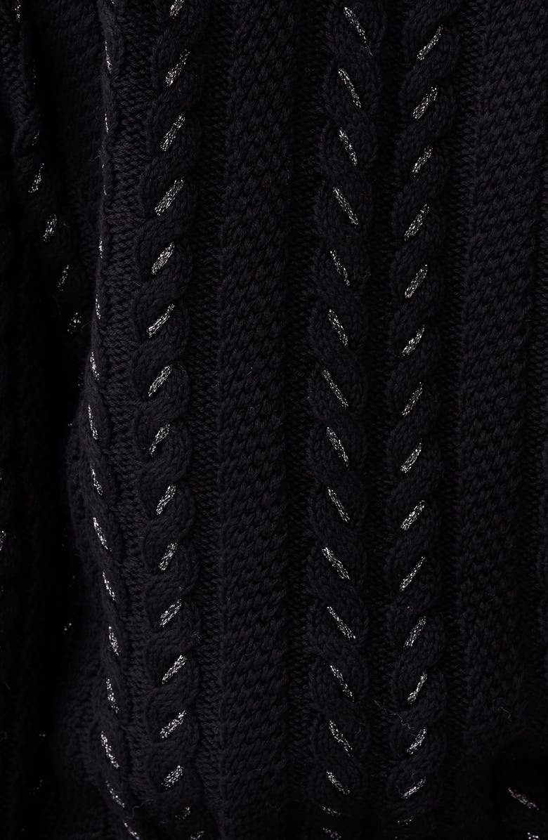 PAIGE Dorthea Metallic V-Neck Sweater, Alternate, color, Black/ Gunmetal Metallic