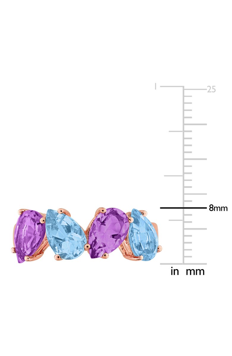 Julianna B. Blue Topaz & Amethyst 4-Stone Ring Rose-Plated, Alternate, color, Amethyst