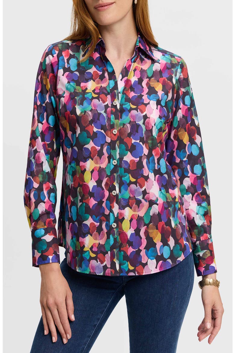 Mary City Lights Cotton Button-Up Shirt, Main, color, MULTI