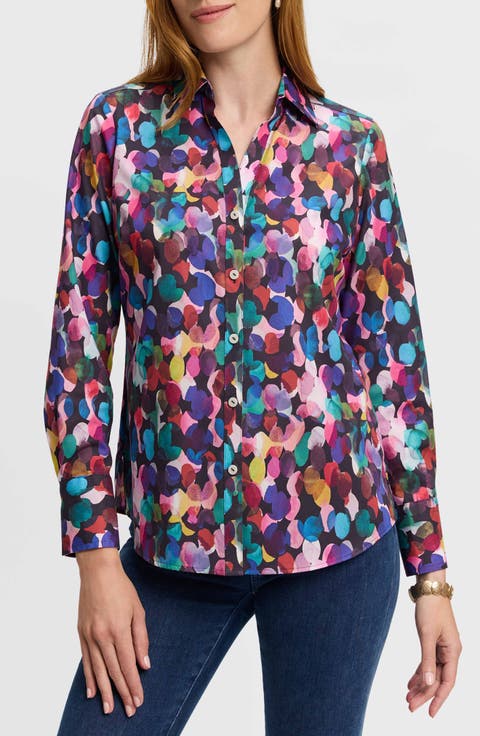 Mary City Lights Cotton Button-Up Shirt
