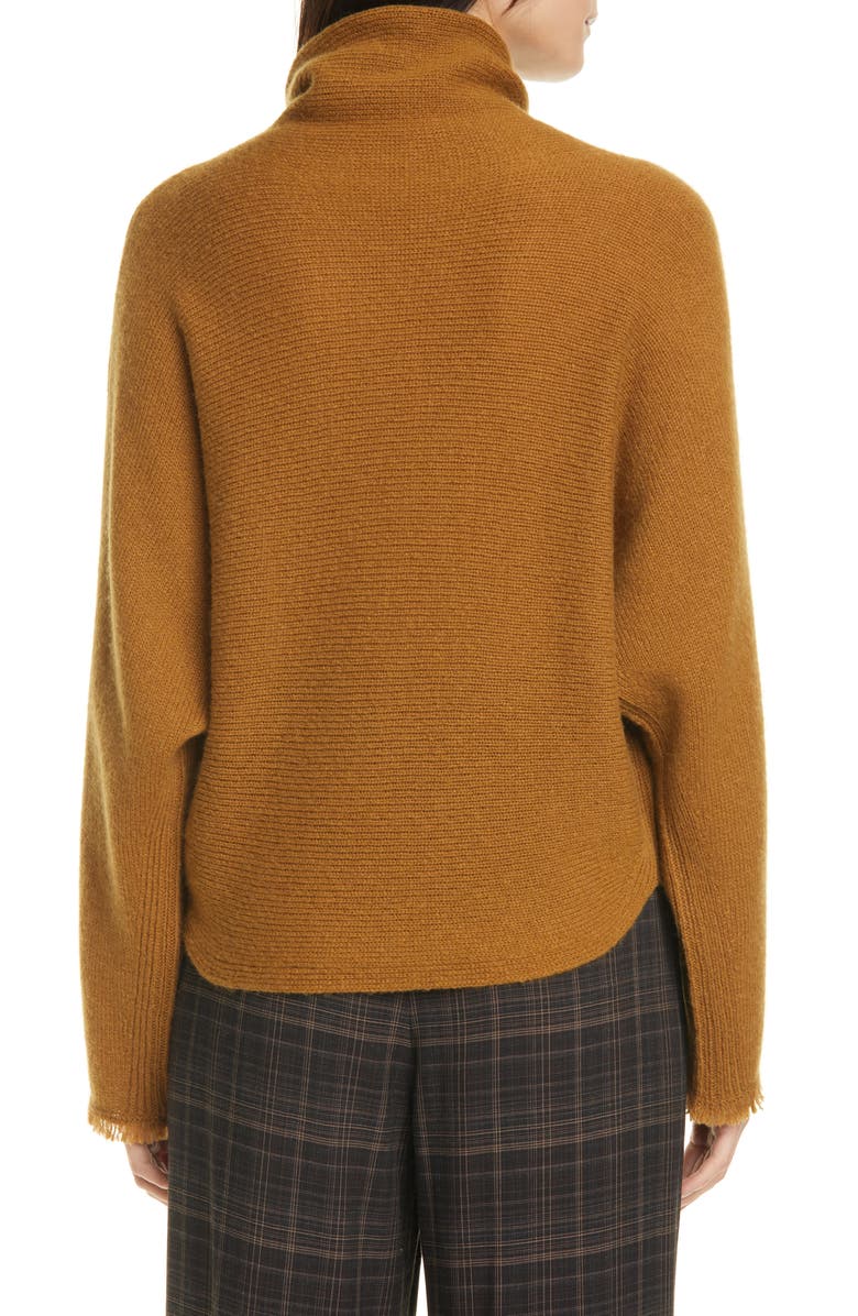 Vince Fringe Sleeve Turtleneck Sweater, Alternate, color,