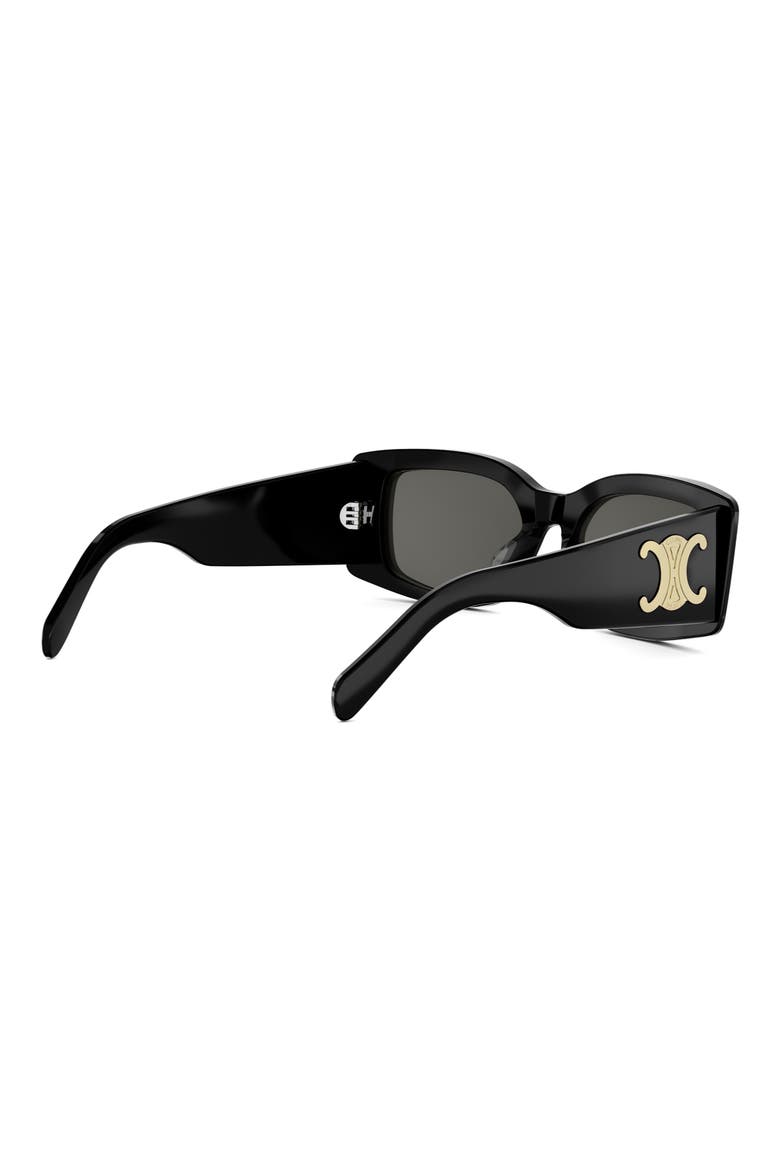 Maxi Triomphe 53mm Rectangular Sunglasses, Alternate, color, SHINY BLACK / SMOKE/ GOLD