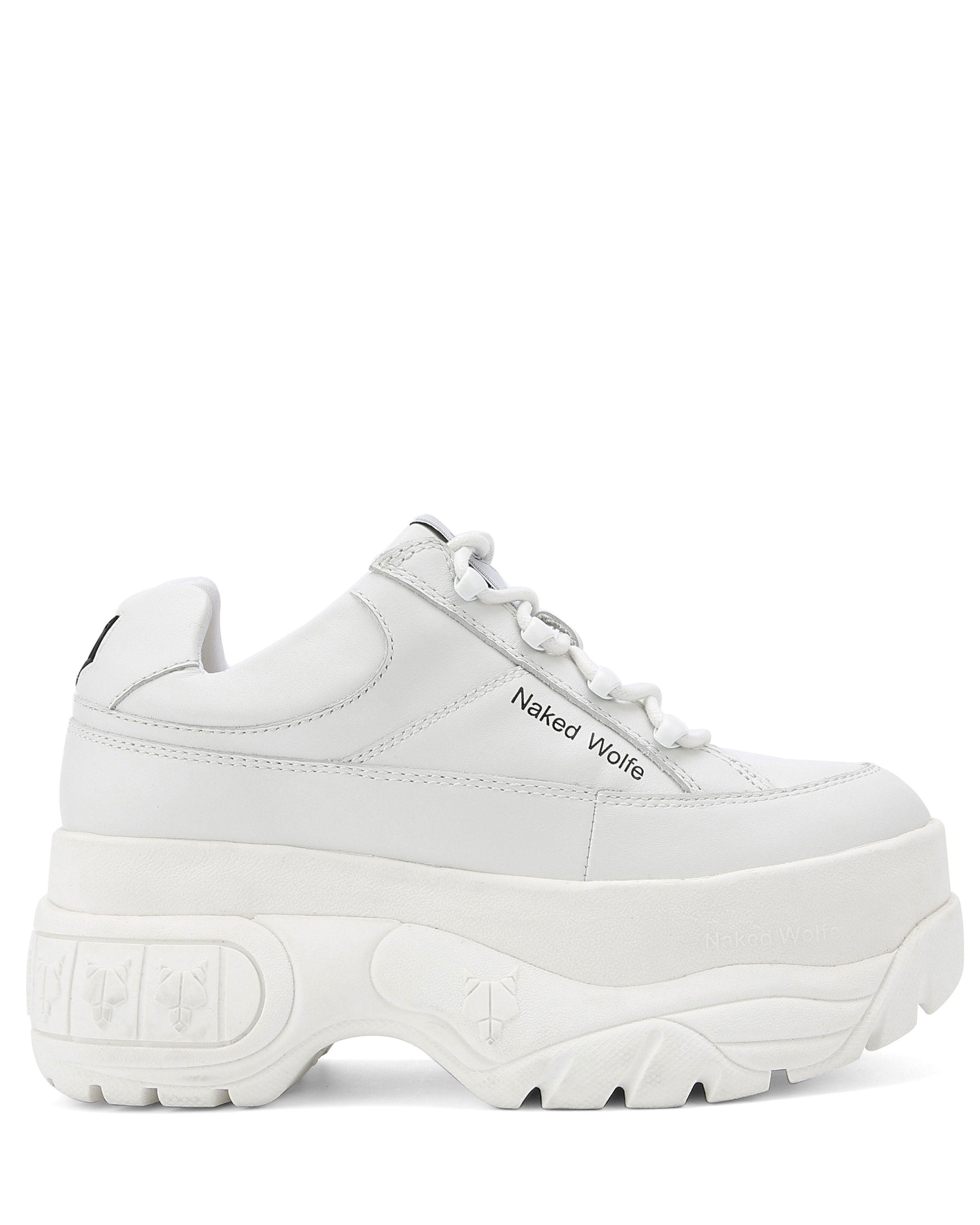 Naked Wolfe Sporty Leather Sneaker, Alternate, color, White