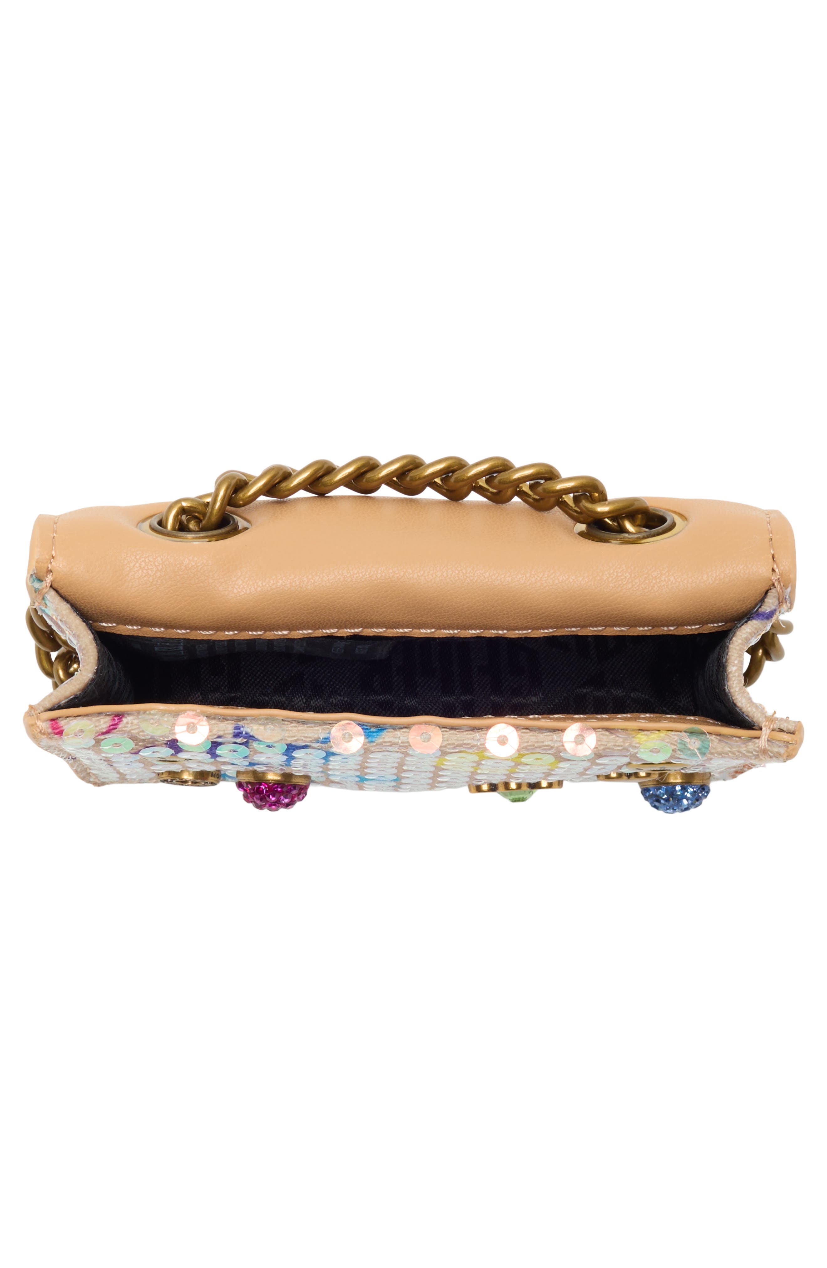 Micro Brixton Crystal & Sequin Crossbody Bag, Alternate, color, LIGHT PINK MULTI