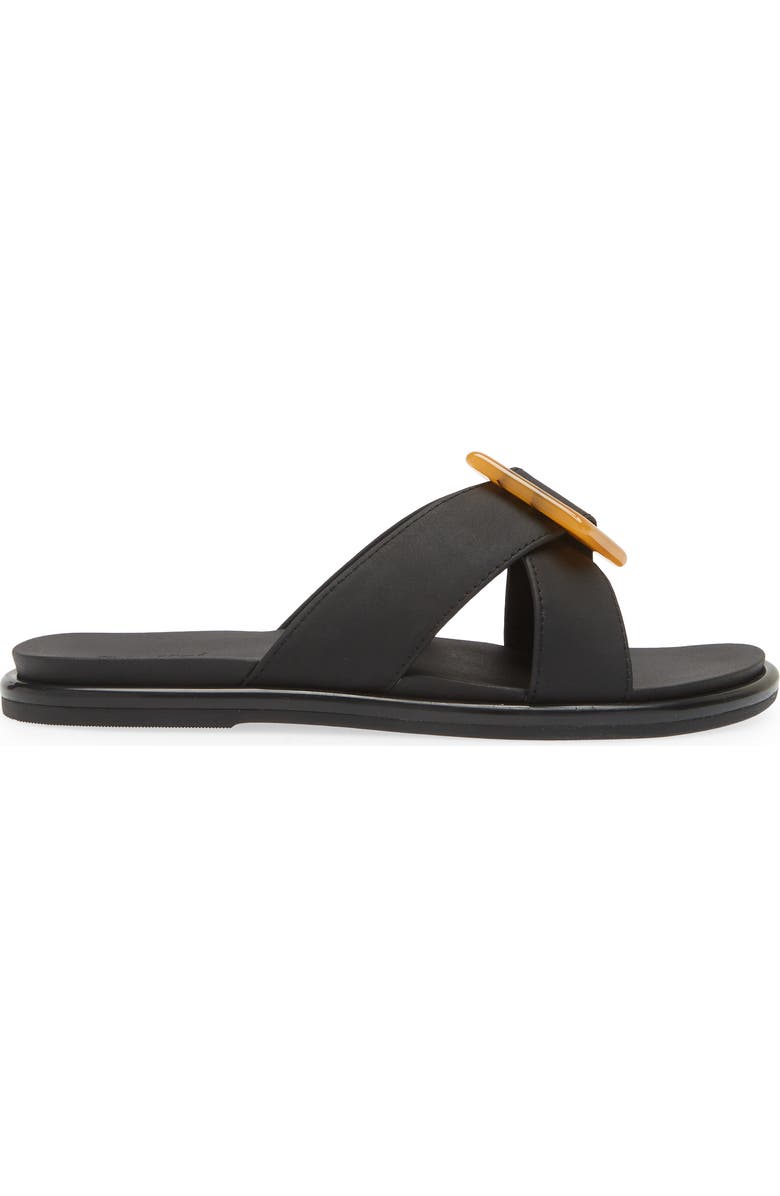 OluKai La'i Slide Sandal, Alternate, color, Black / Black