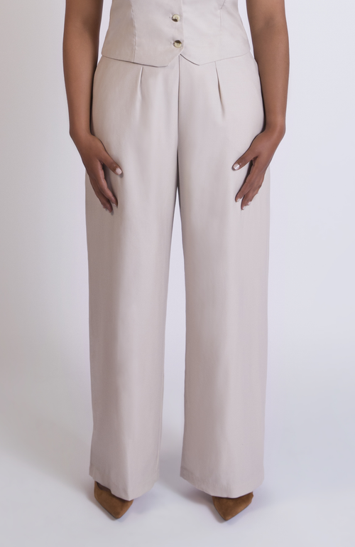 Aam The Label The Wool Wide Leg Pant For Full Hips And Thighs In Gray