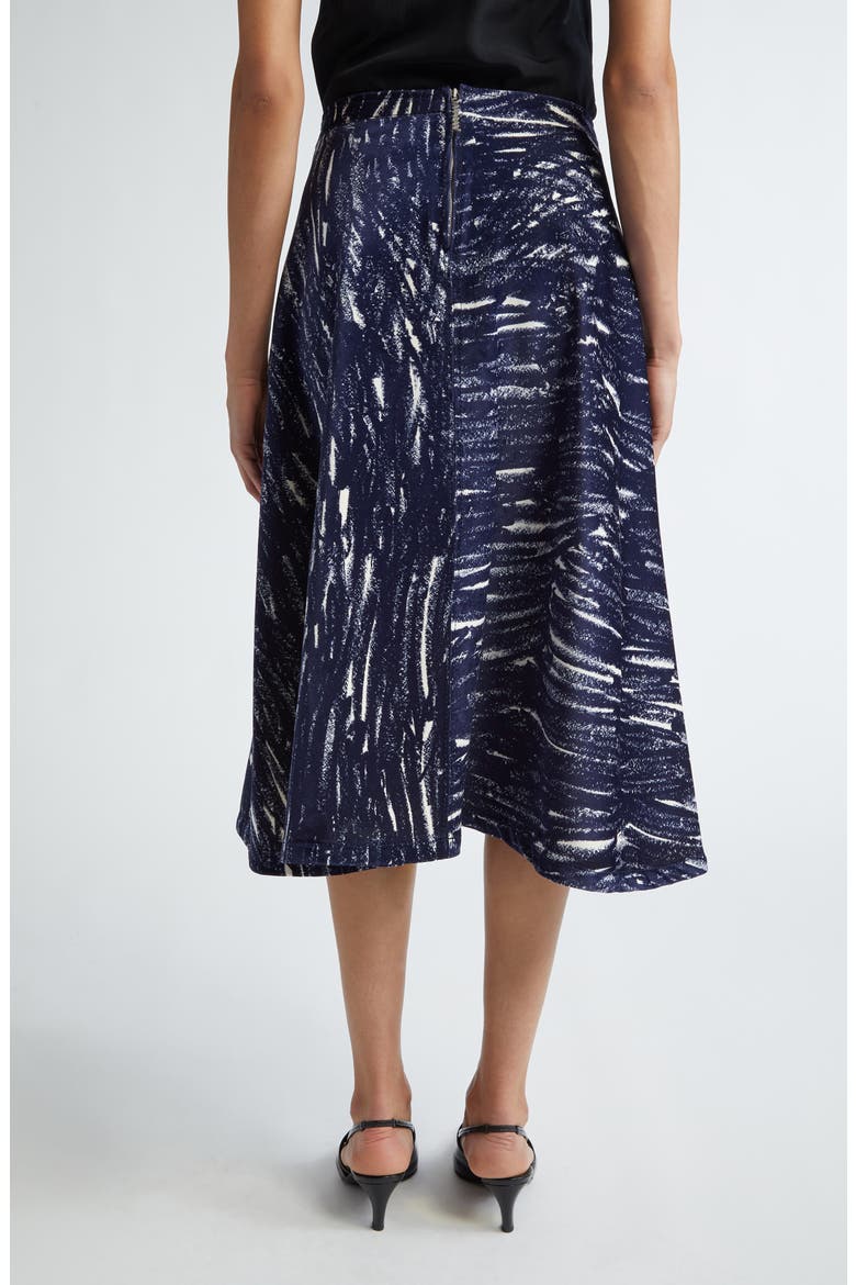Cotton Stretch Fleece Midi Skirt, Alternate, color, MIDNIGHT