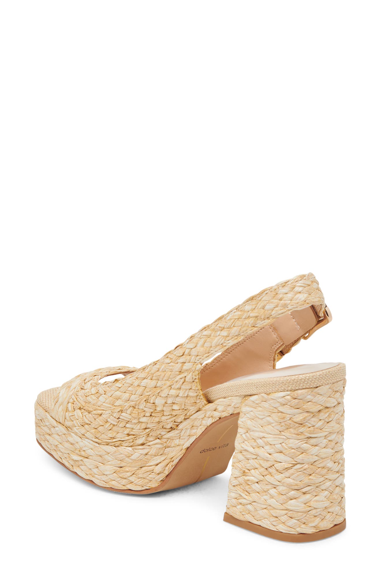 Dolce Vita Flores Slingback Platform Sandal, Alternate, color, Natural Raffia