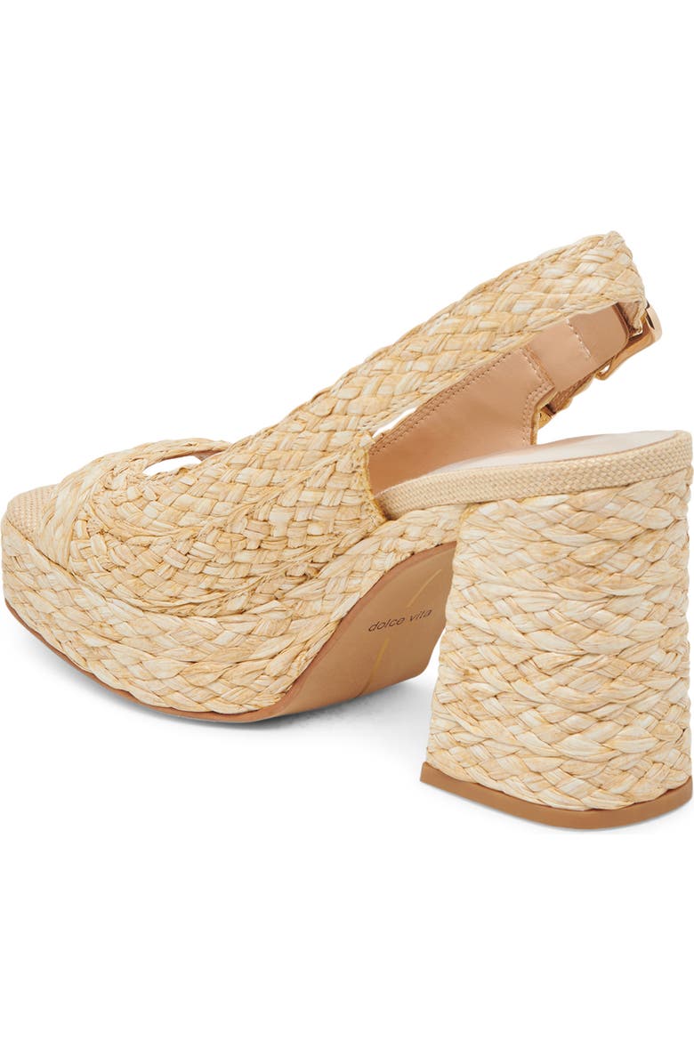 Dolce Vita Flores Slingback Platform Sandal, Alternate, color, Natural Raffia