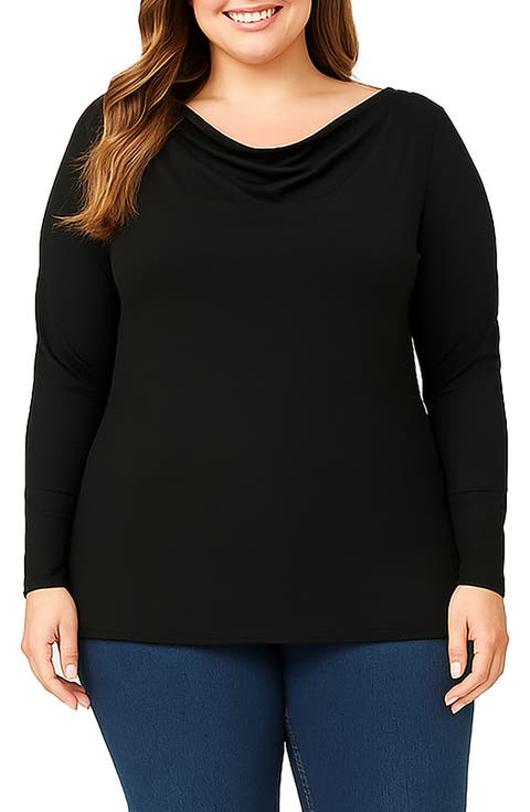 Long Sleeve V-Neck T-Shirt (Plus)