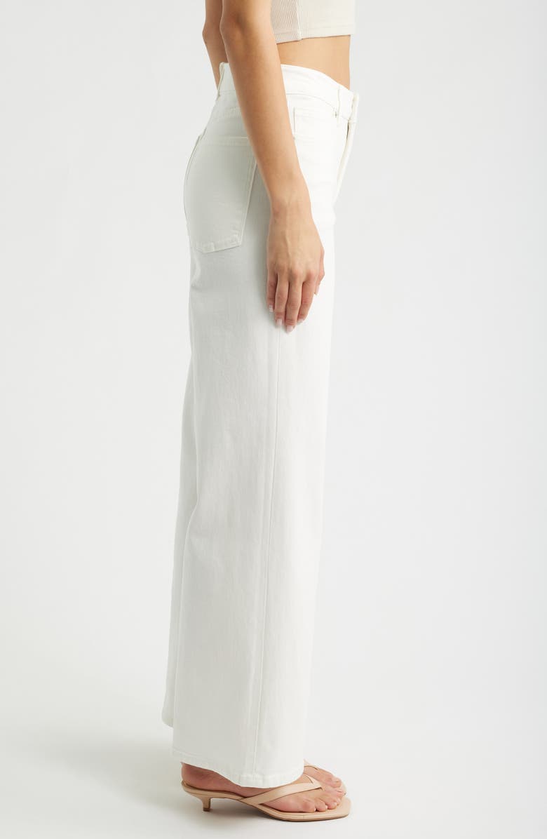 Good American Good Waist Palazzo Jeans, Alternate, color, White001