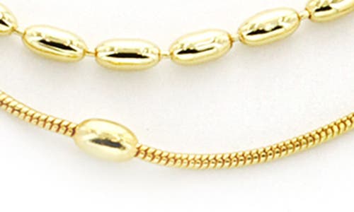 Panacea Beaded Layered Chain Necklace In Gold