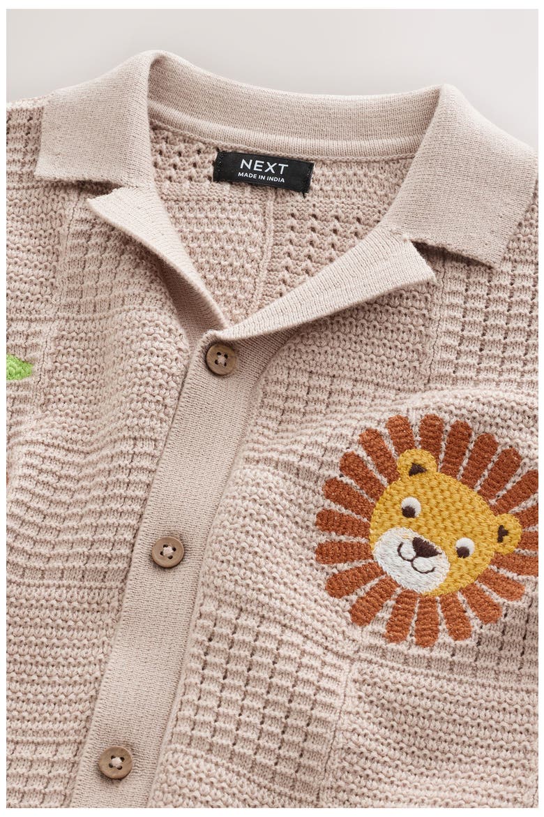 Kids' Button-Through Knit Polo, Alternate, color, NEUTRAL