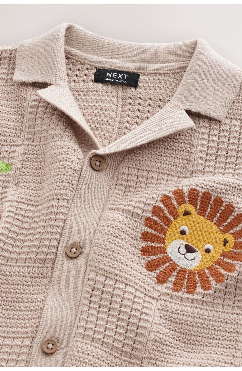 NEXT Kids' Button-Through Knit Polo, Alternate, color, Neutral