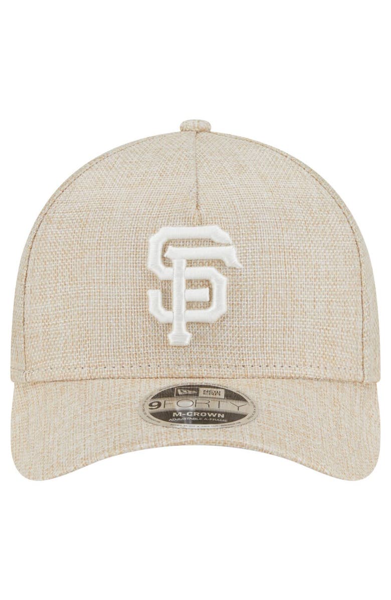 New Era Men's New Era Beige San Francisco Giants Cotton Weave M-Crown A-Frame 9FORTY Adjustable Hat, Alternate, color, 