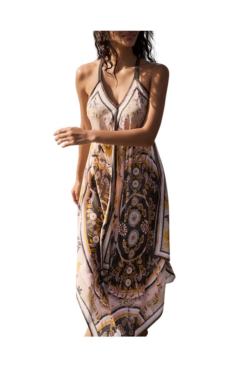 Desert Bloom Handkerchief Maxi Dress, Alternate, color, Khaki