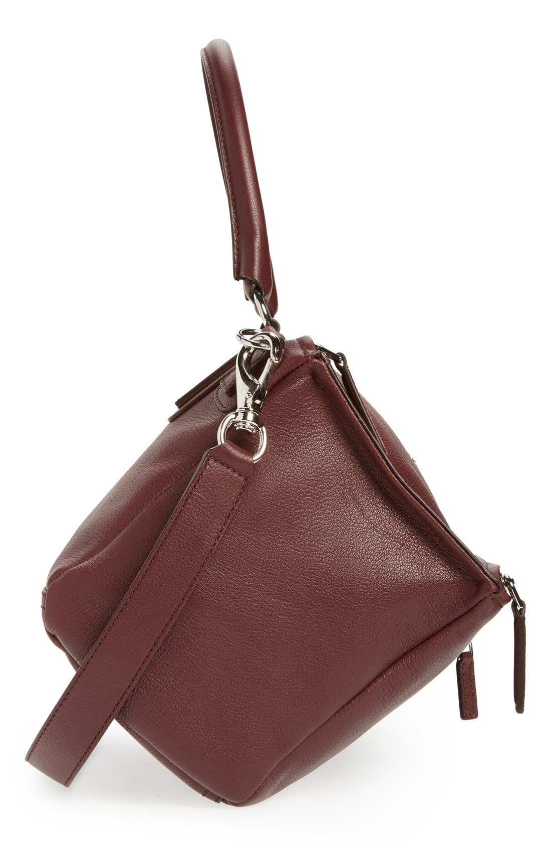 Medium Pandora Sugar Leather Satchel, Alternate, color, OXBLOOD RED  