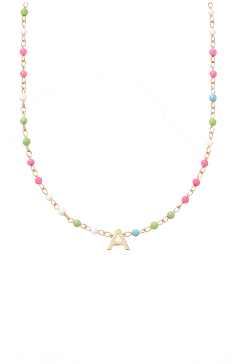 custom initial dainty colorful enamel 14k gold filled necklace