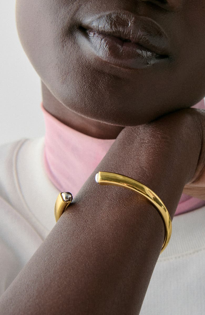 Kate Spade New York two tone cuff bracelet, Alternate, color, Gold/ Silver