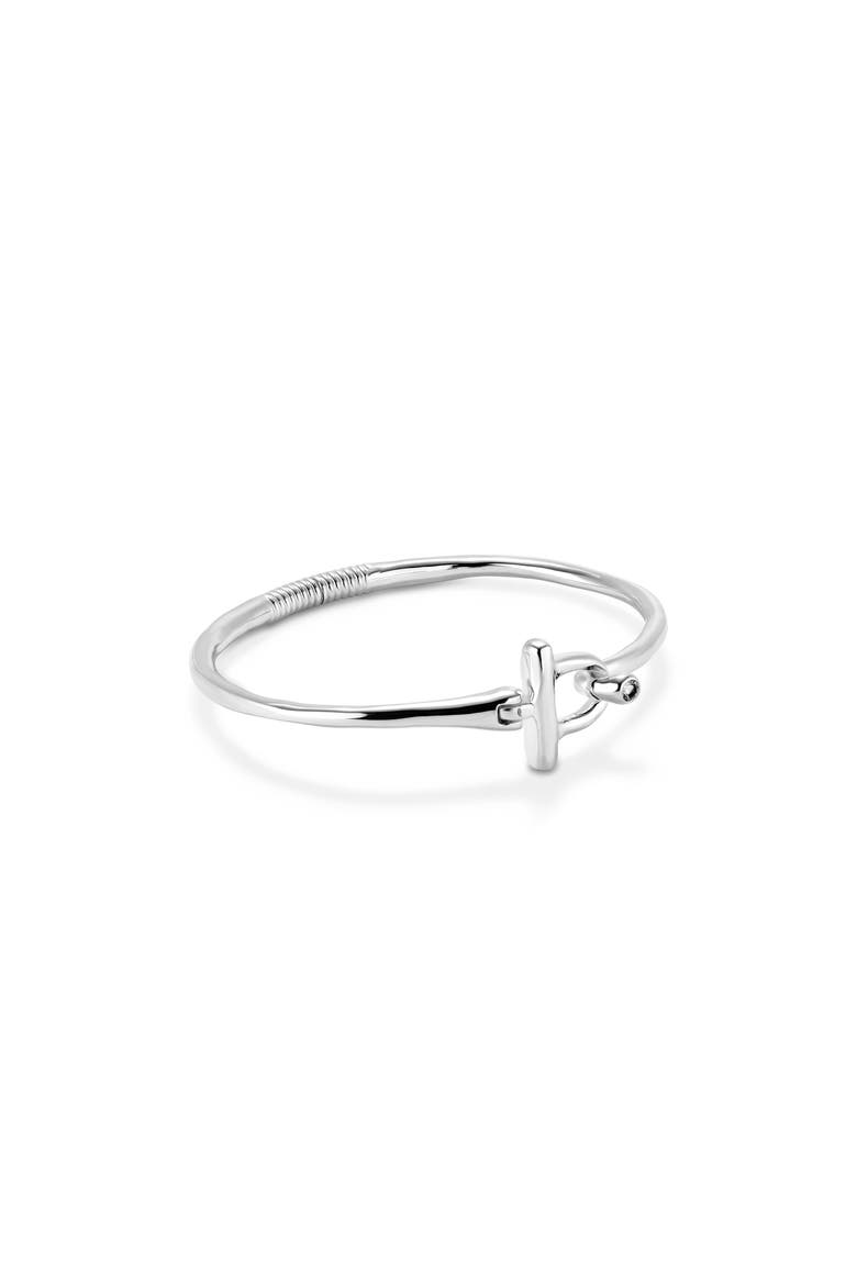 White Topaz Bangle Bracelet, Alternate, color, Silver
