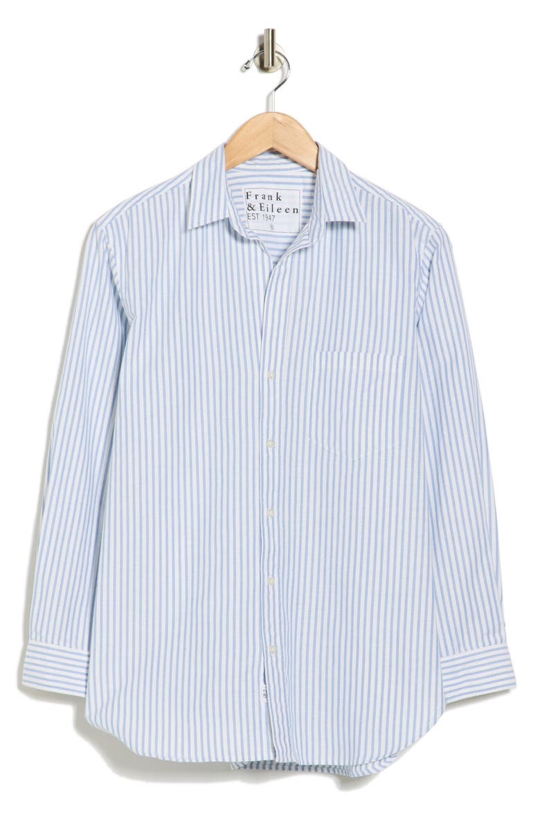 Frank & Eileen Cotton Button-Up Shirt, Main, color, White/ Blue Stripe