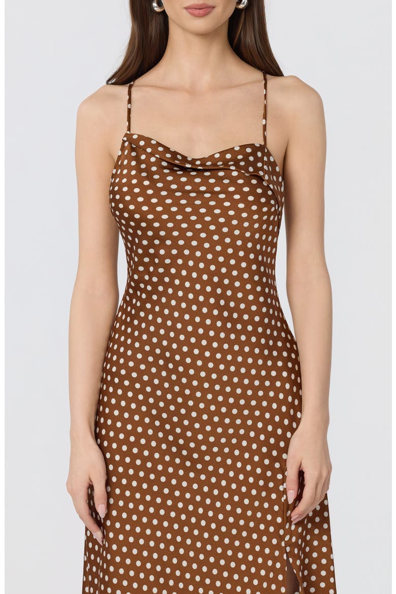 Cowl Neck Slipdress, Alternate, color, CARAMEL DT